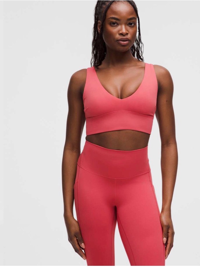 Lululemon Align V-Neck Bra C/D Cup Desert Red Size 8 Nulu Yoga